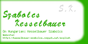 szabolcs kesselbauer business card